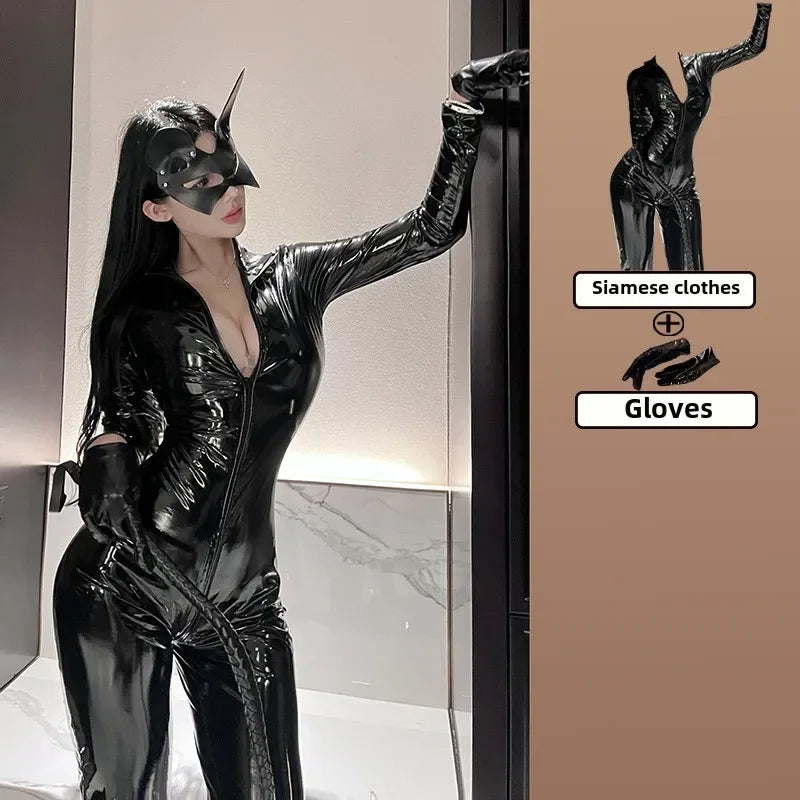 Lumex™-Catwoman Luxe Leather Jumpsuit