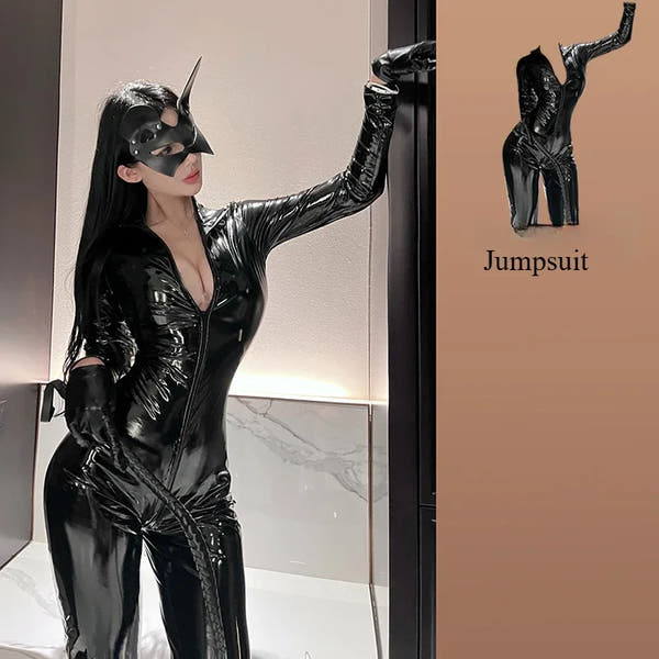 Lumex™-Catwoman Luxe Leather Jumpsuit