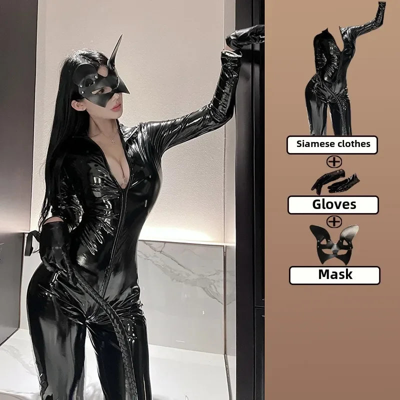 Lumex™-Catwoman Luxe Leather Jumpsuit
