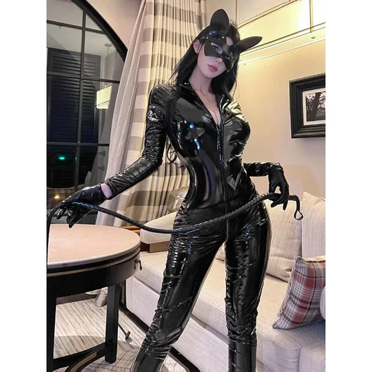 Lumex™-Catwoman Luxe Leather Jumpsuit